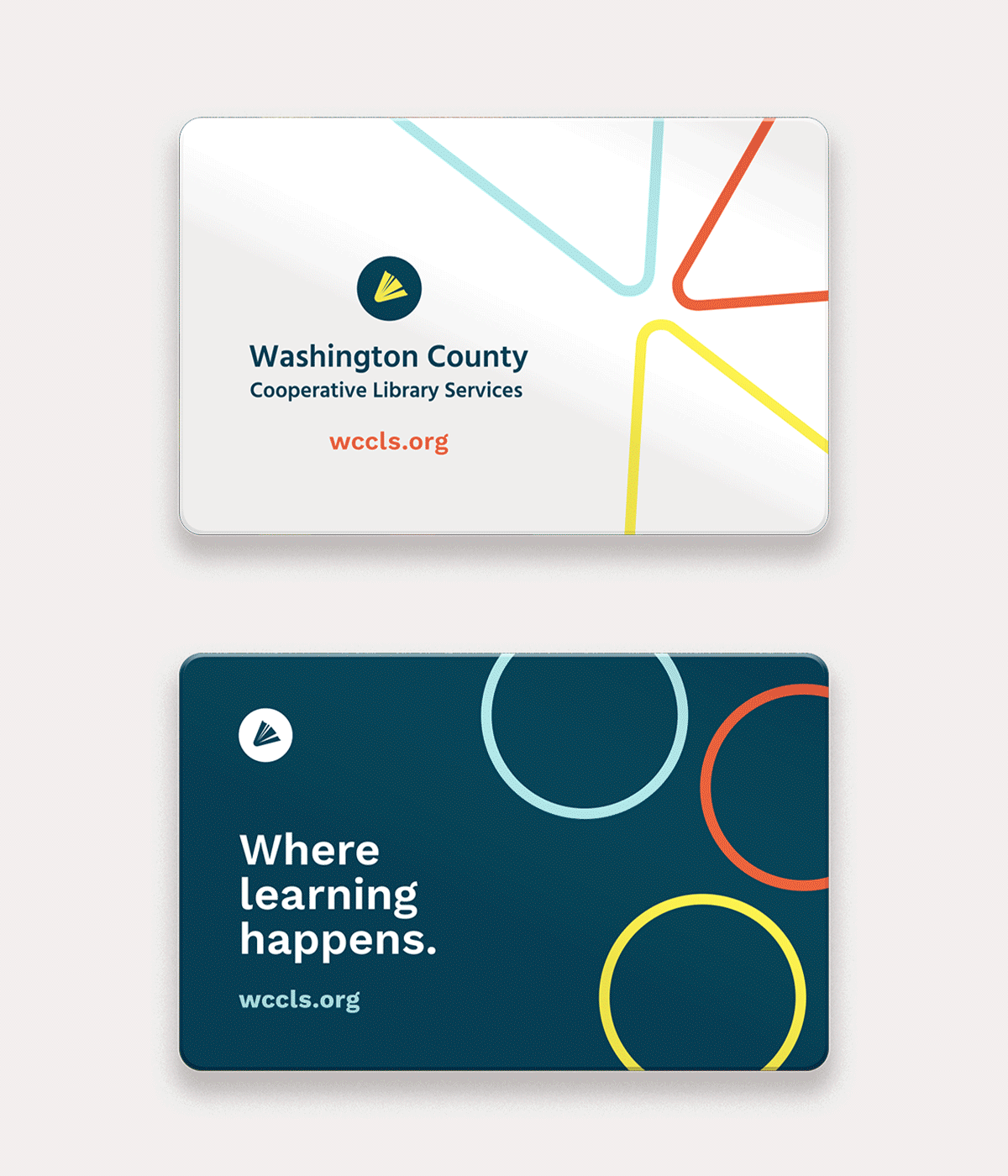 A gif showcasing the library cards we designed for adult and student patrons.