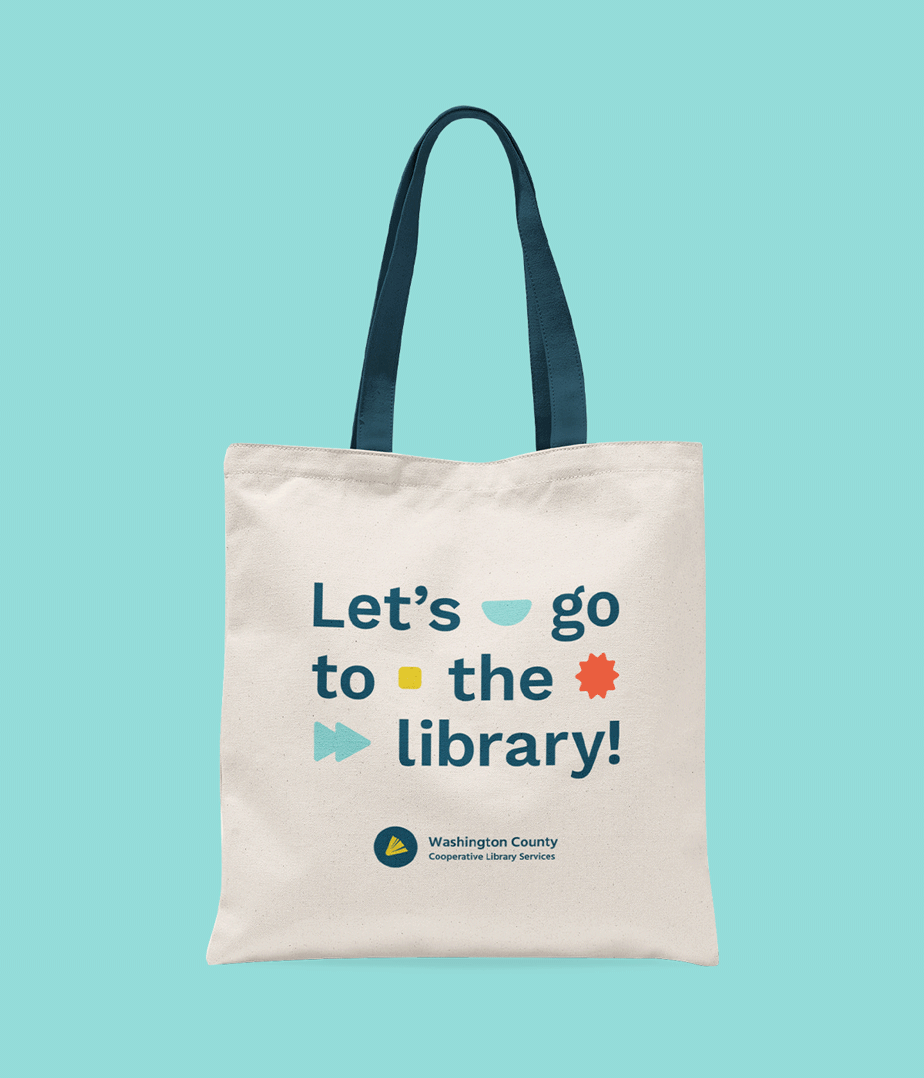 Gif showing two unique tote bag designs for WCCLS
