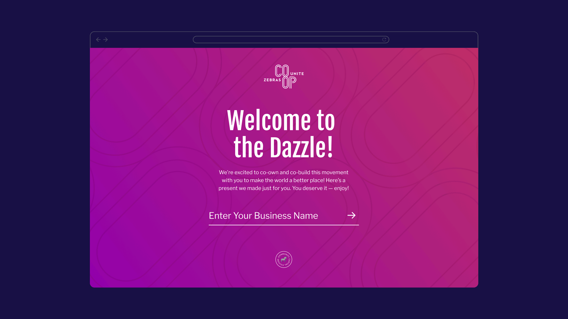 GIF of the new member Welcome certificate for Zebras Unite