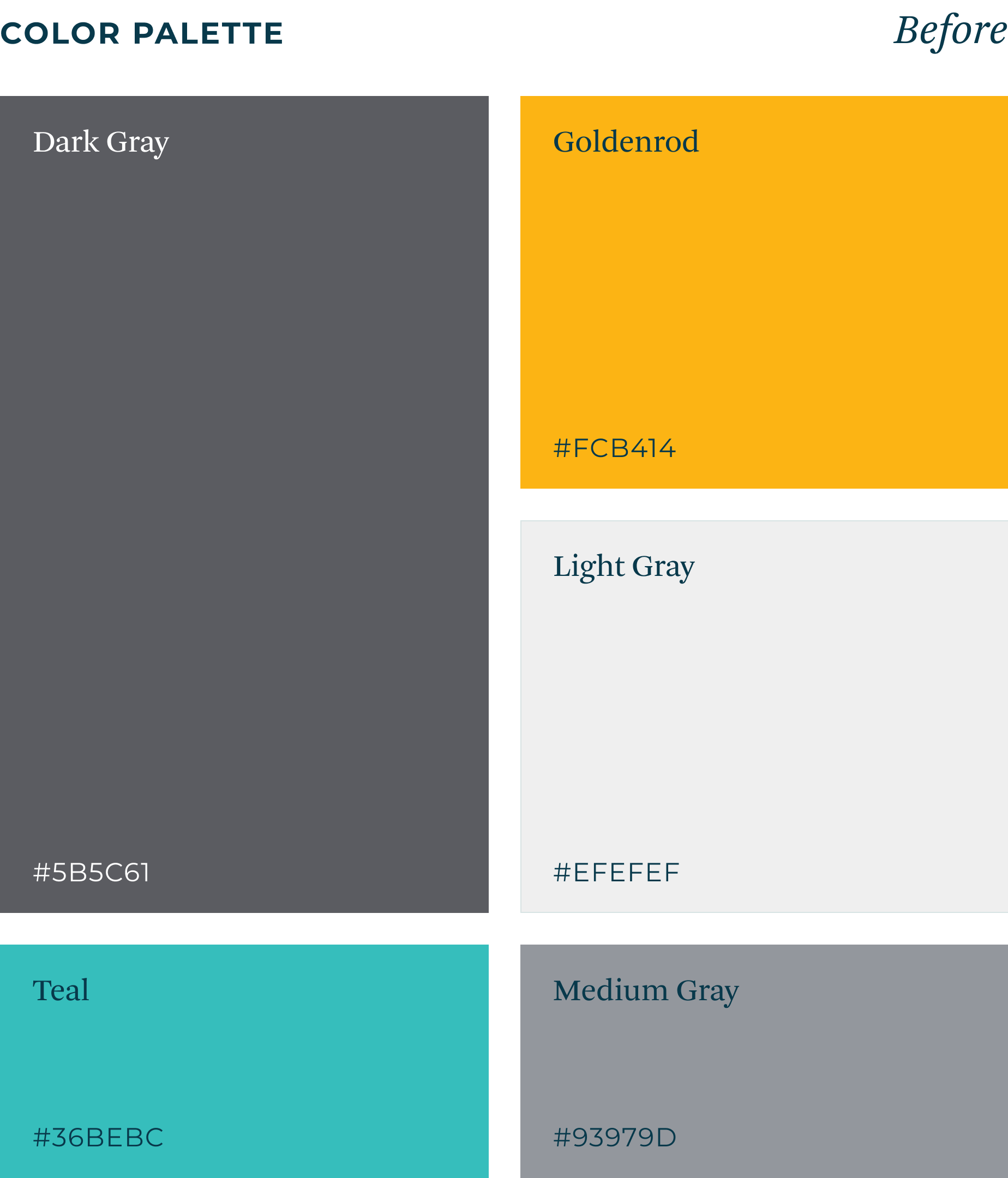 A gif rotating through the before and after color palette for the site.