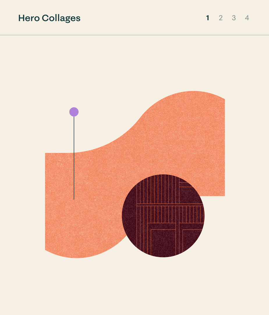 GIF rotating through a set of four basic hero collages.