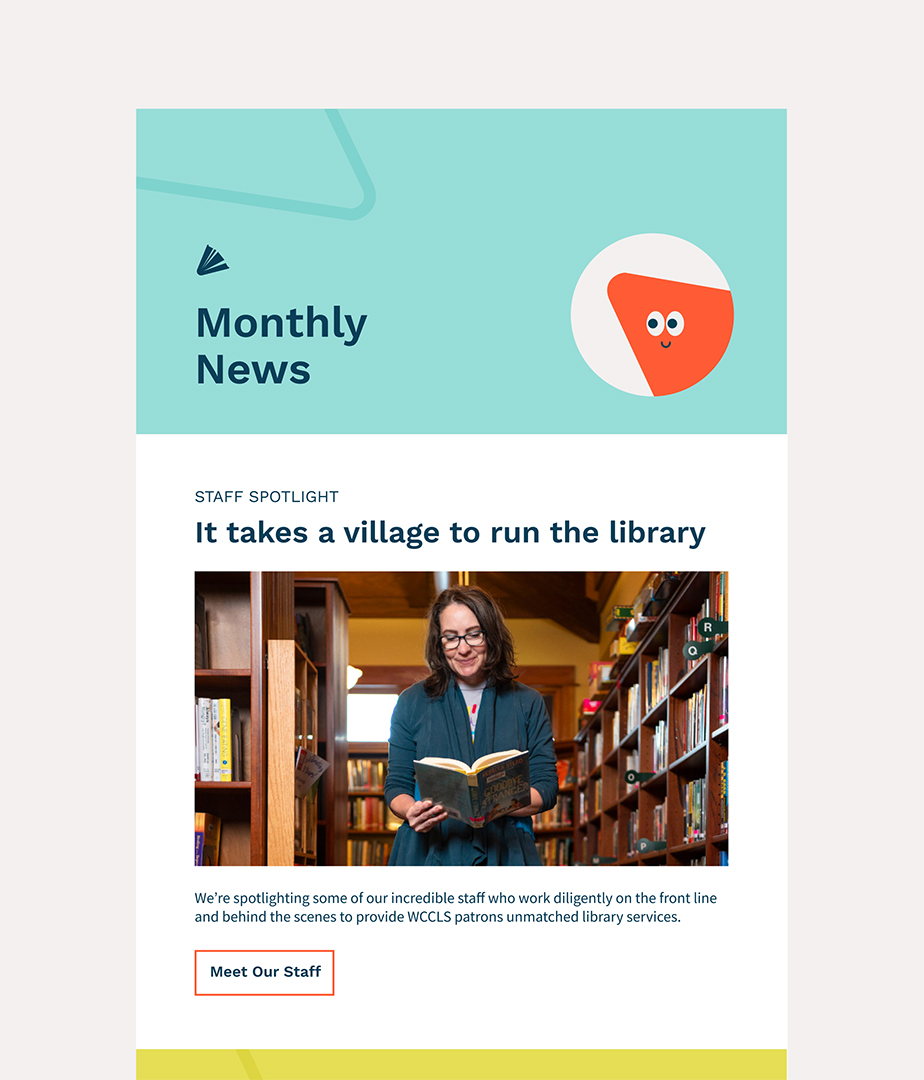 WCCLS Monthly Newsletter screenshot
