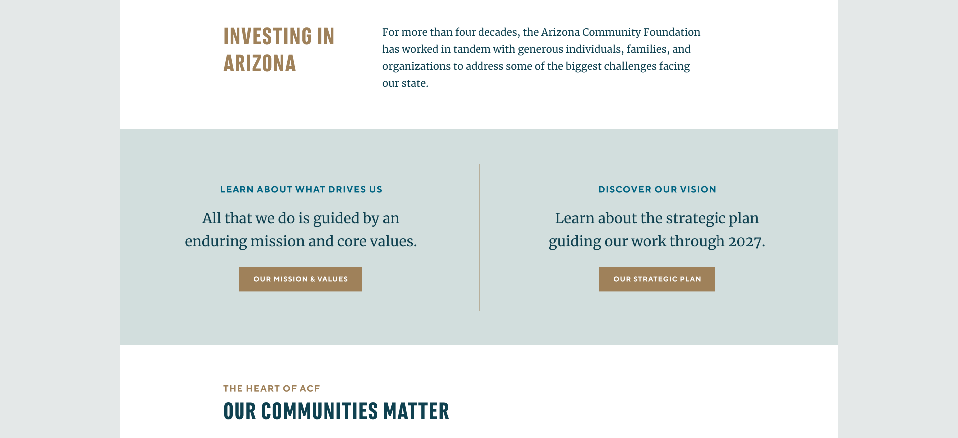 A call-to-action from the Arizona Community Foundation website.