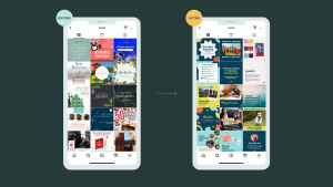 Before and after screenshots of the WCCLS social media feed.