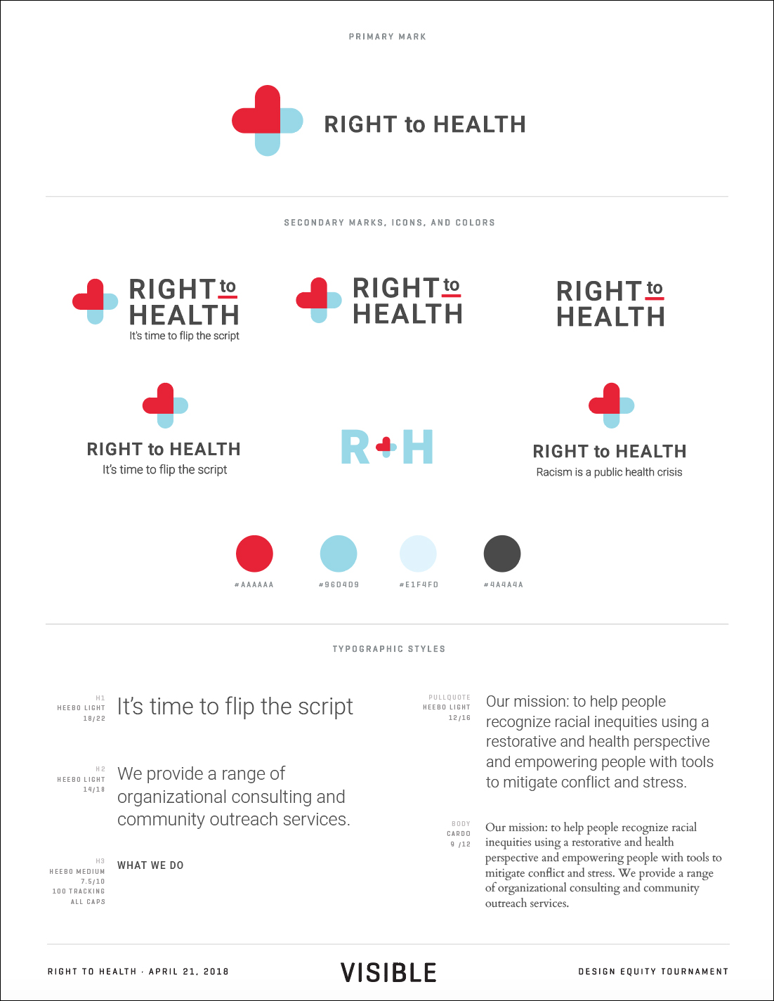 Right to Health marks, icons and colors.