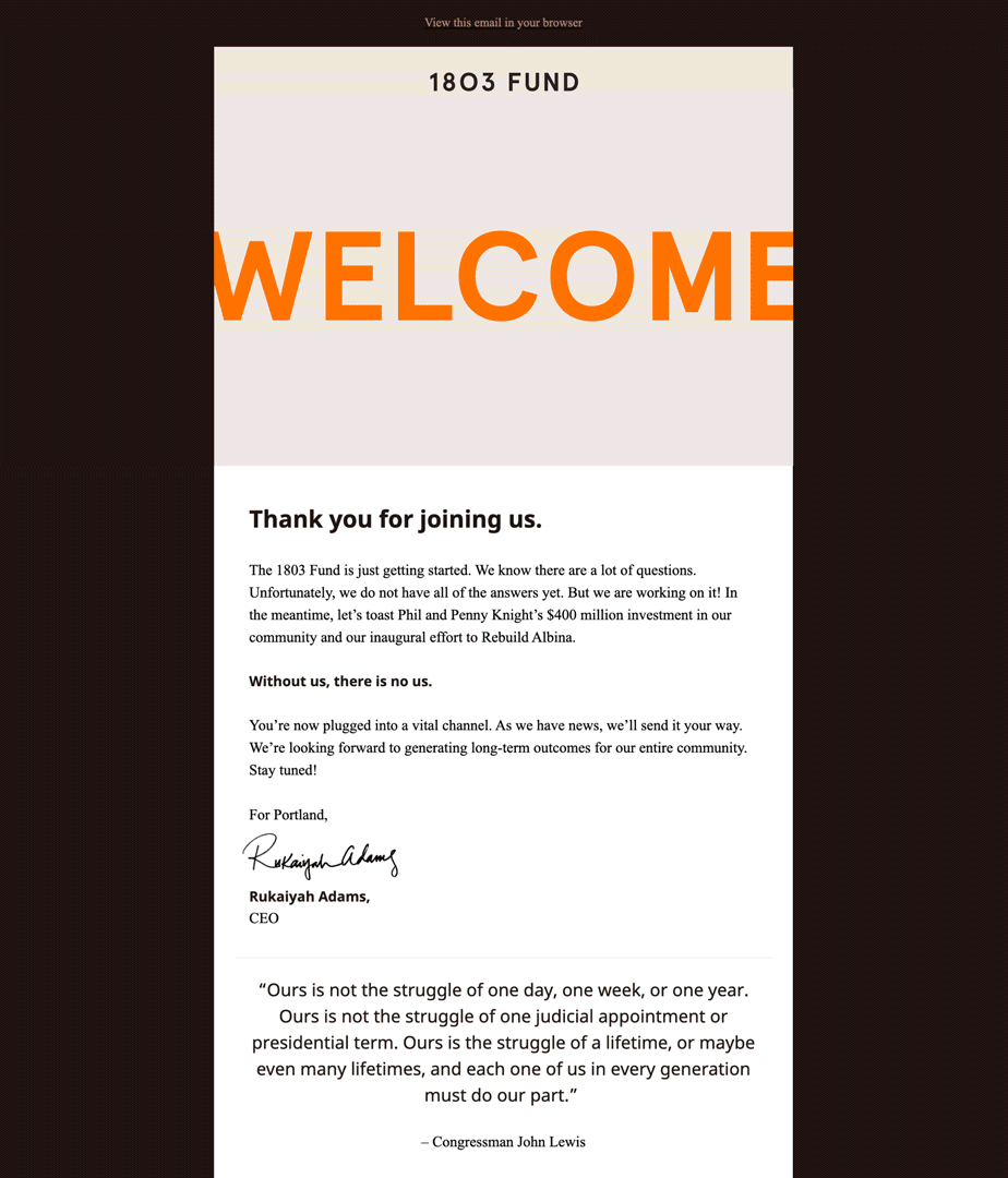 Welcome email gif.