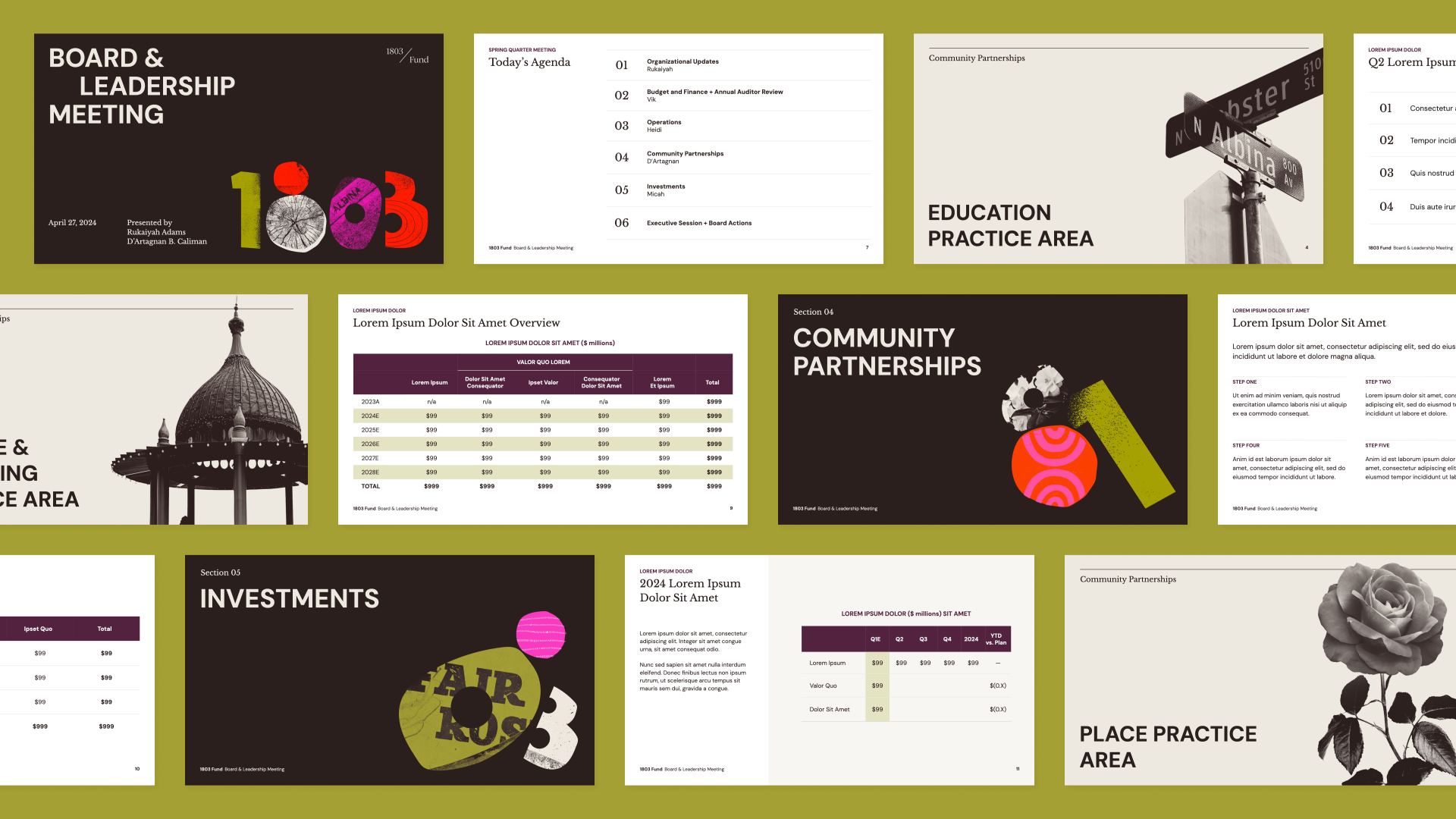 1803 Presentation template mockup.
