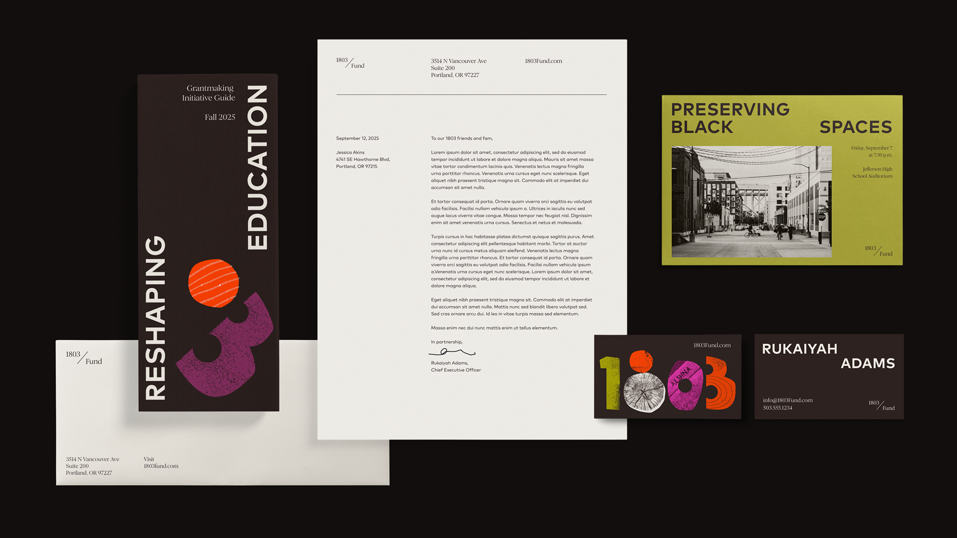 Stationary mockup with a letter layout and graphics about education.