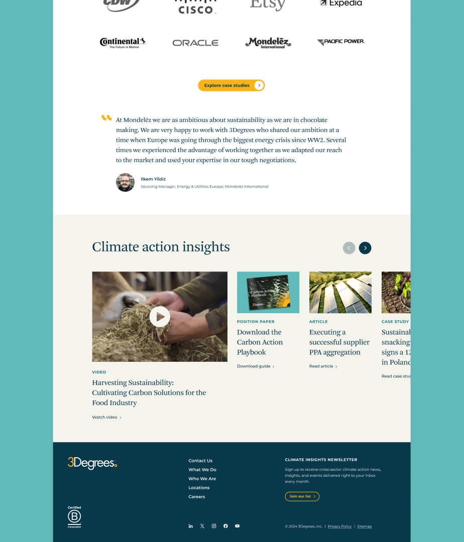 A screenshot of the dynamic blog module on a website page.