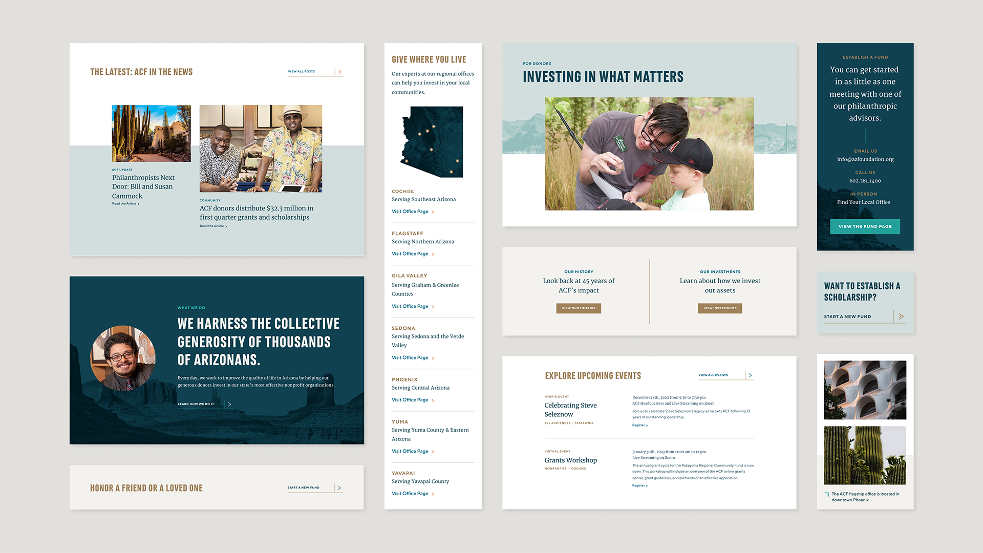 Various customs modules in both desktop and mobile form.
