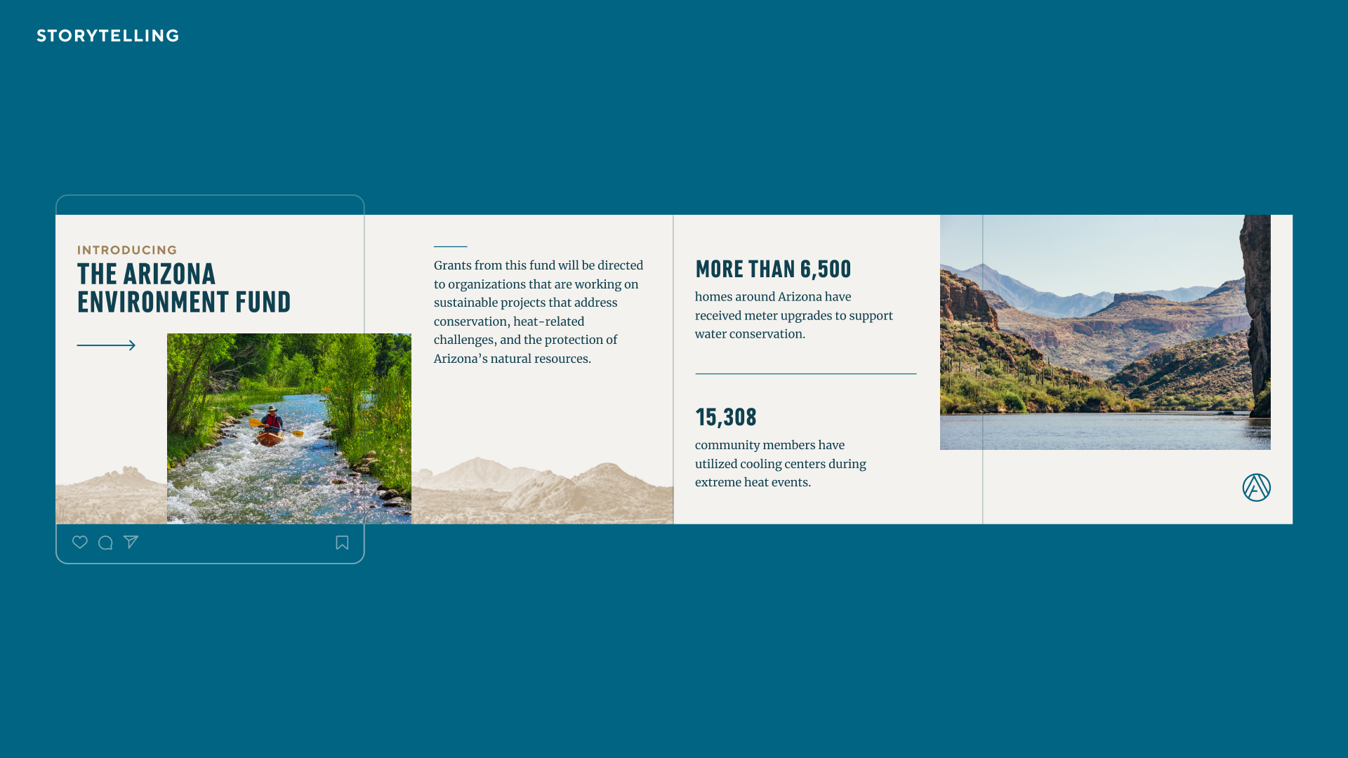 A screenshot of the Storytelling Template as an instagram carousel.