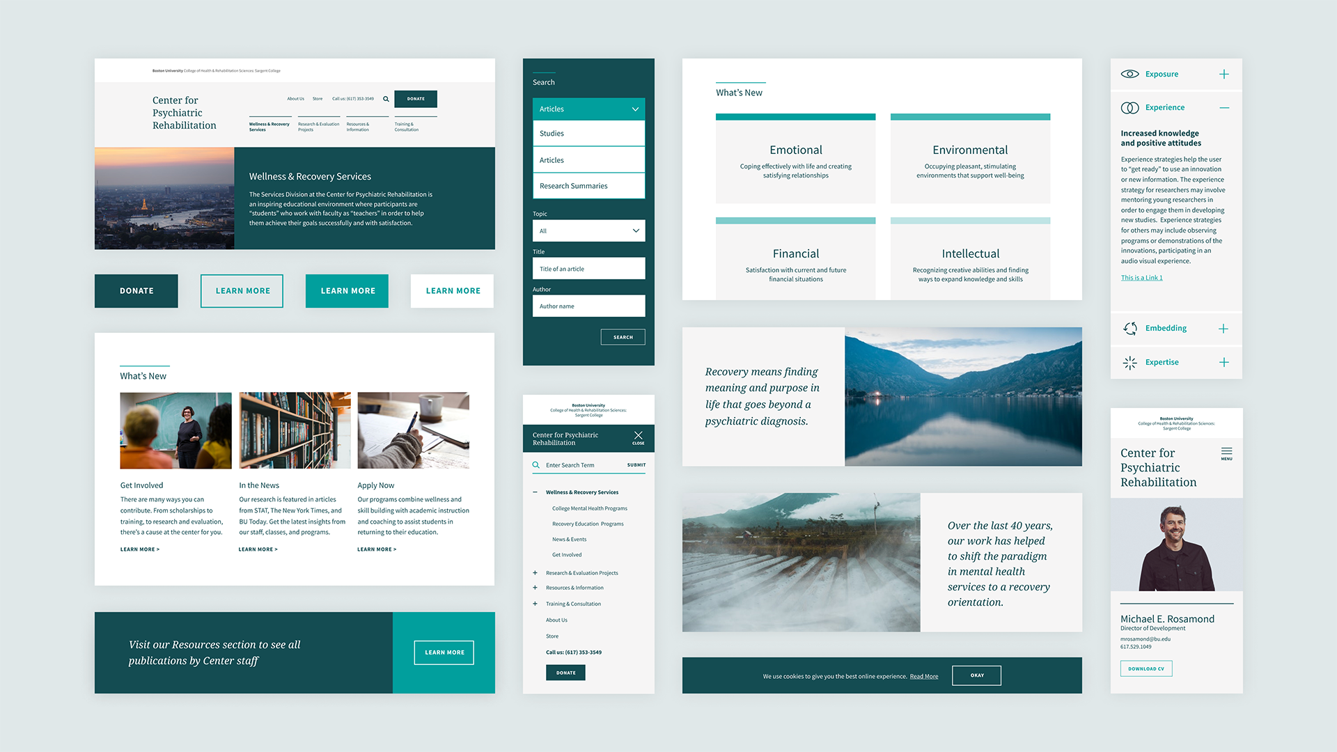 A grid of various module designs from the website.
