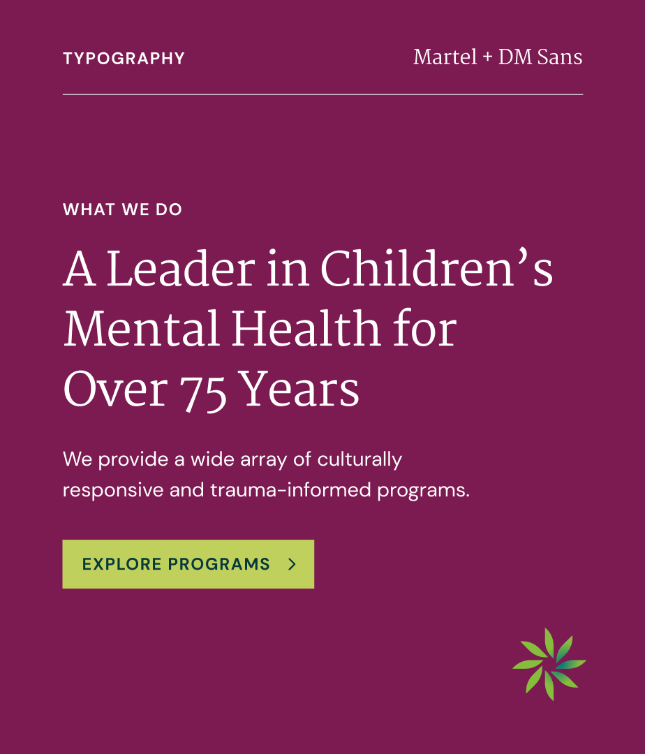 A sample of the text styling and hierarchy used on the website.