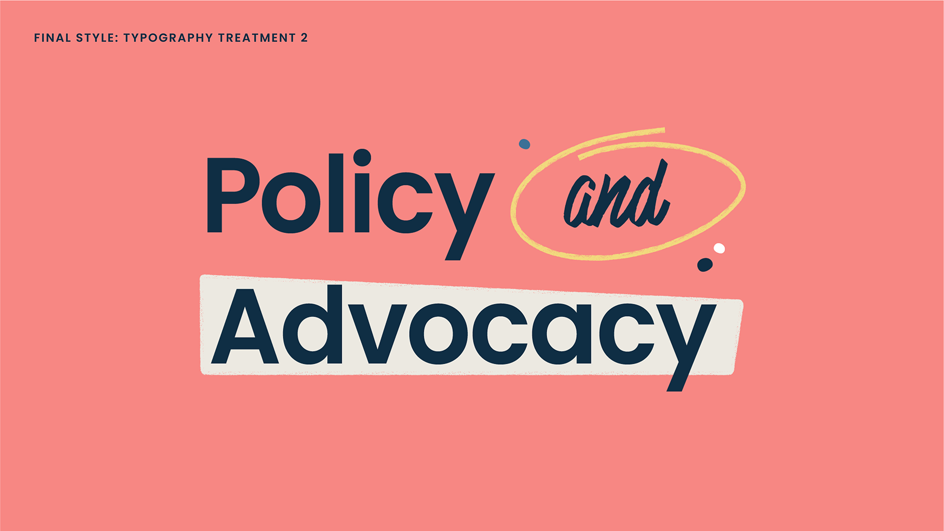 The final version of the text frames used the styling from the first and second iterations interchangeably.