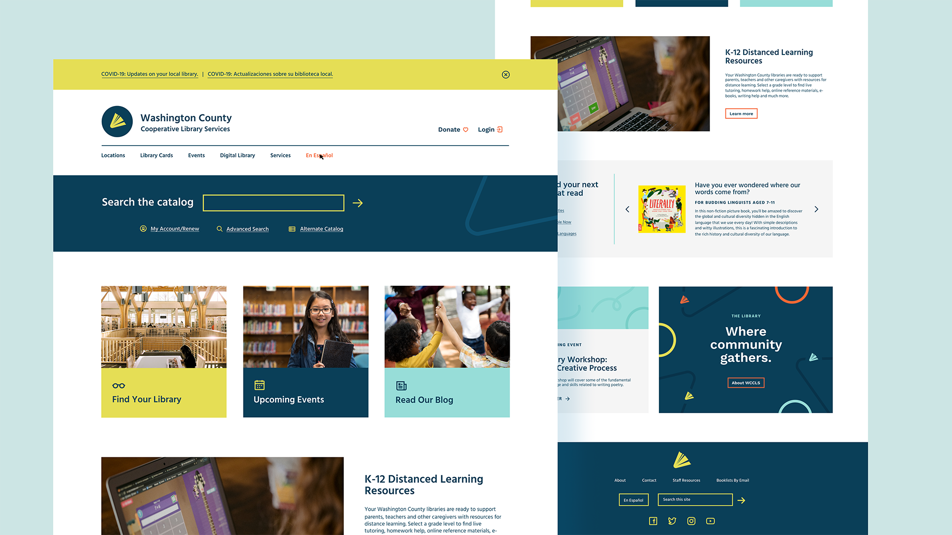 Website design for WCCLS.