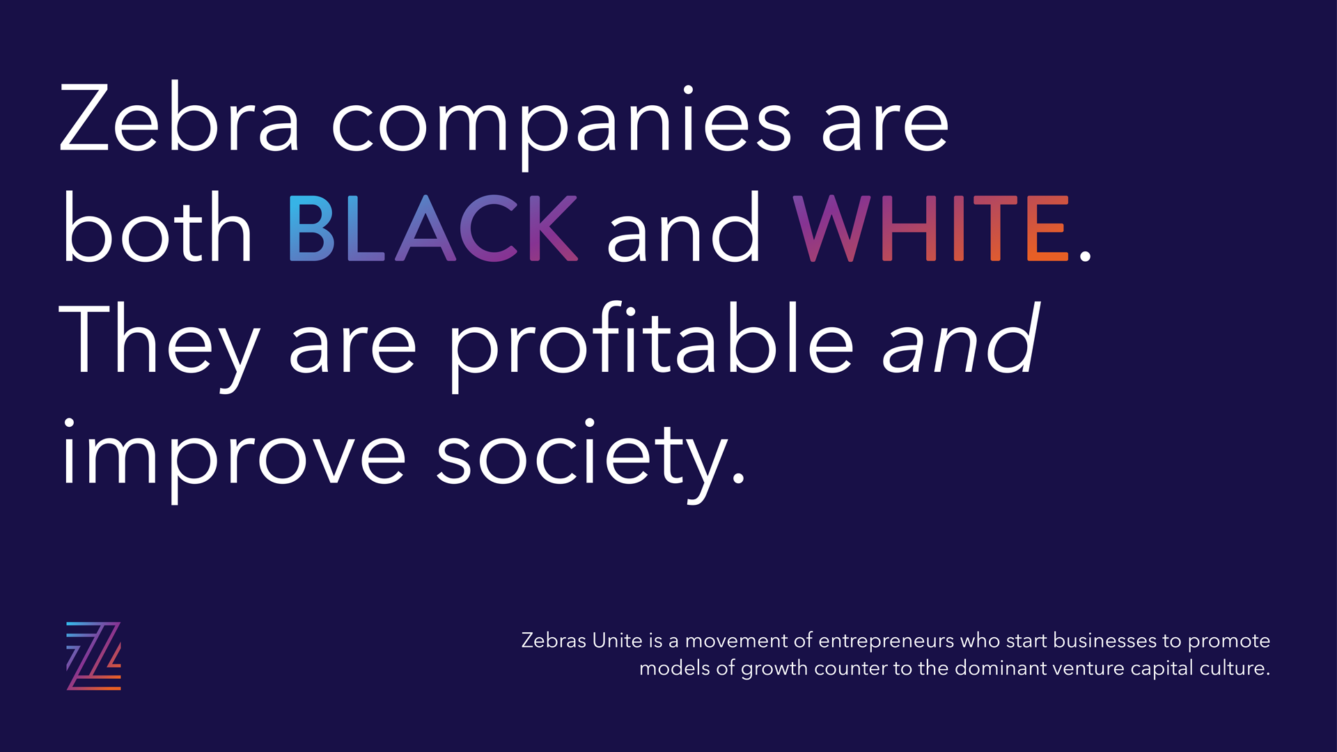 Branded image with Zebras Unite messaging