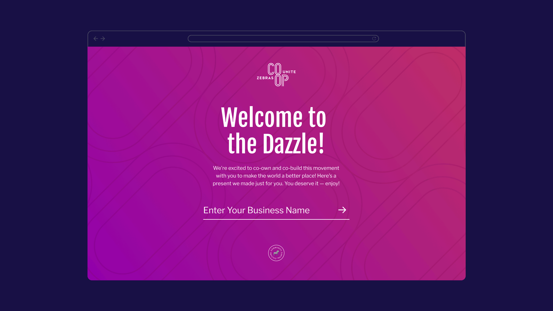 GIF of the new member Welcome certificate for Zebras Unite.