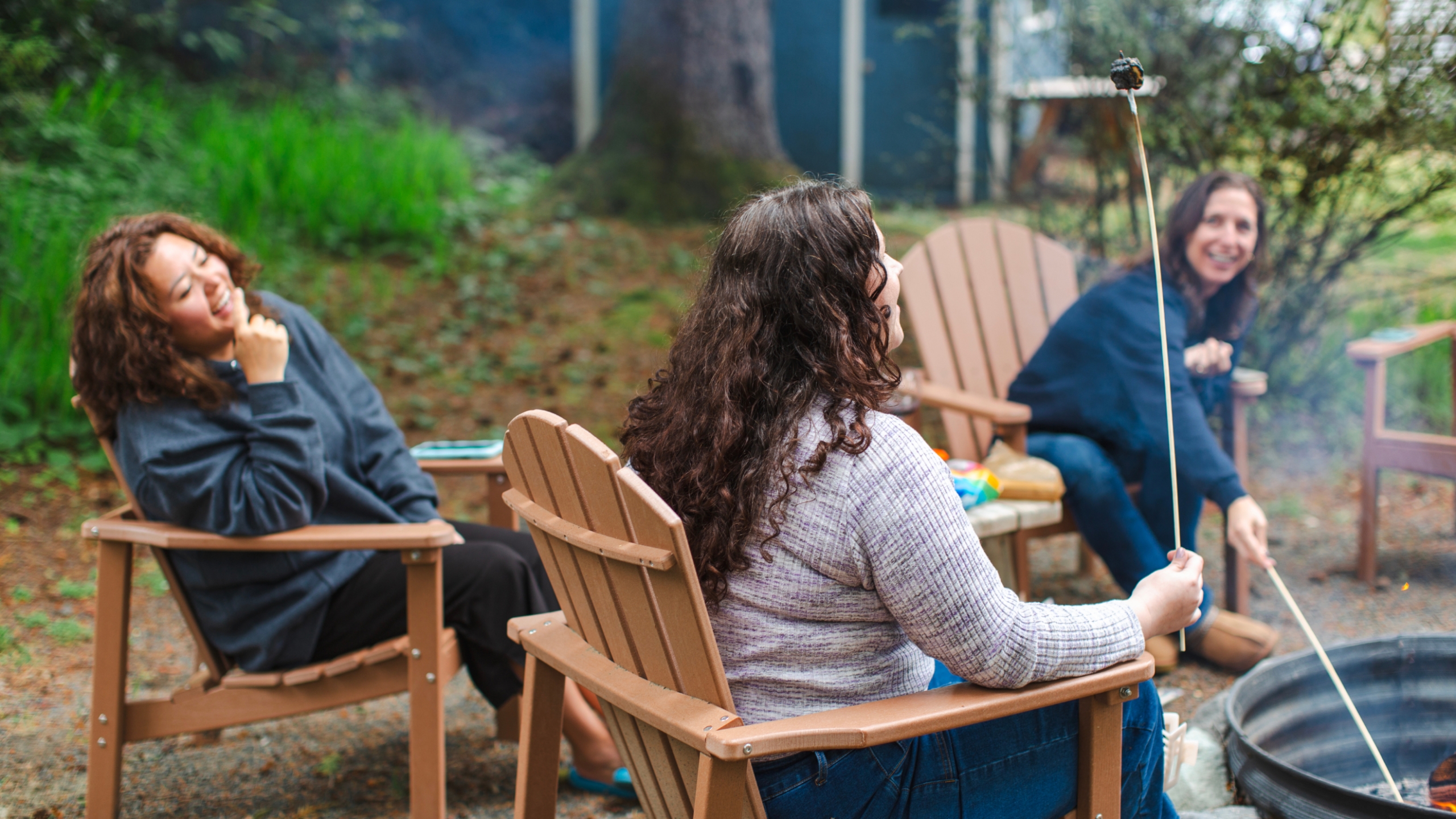 Gathering around the firepit at our Fall 2026 retreat