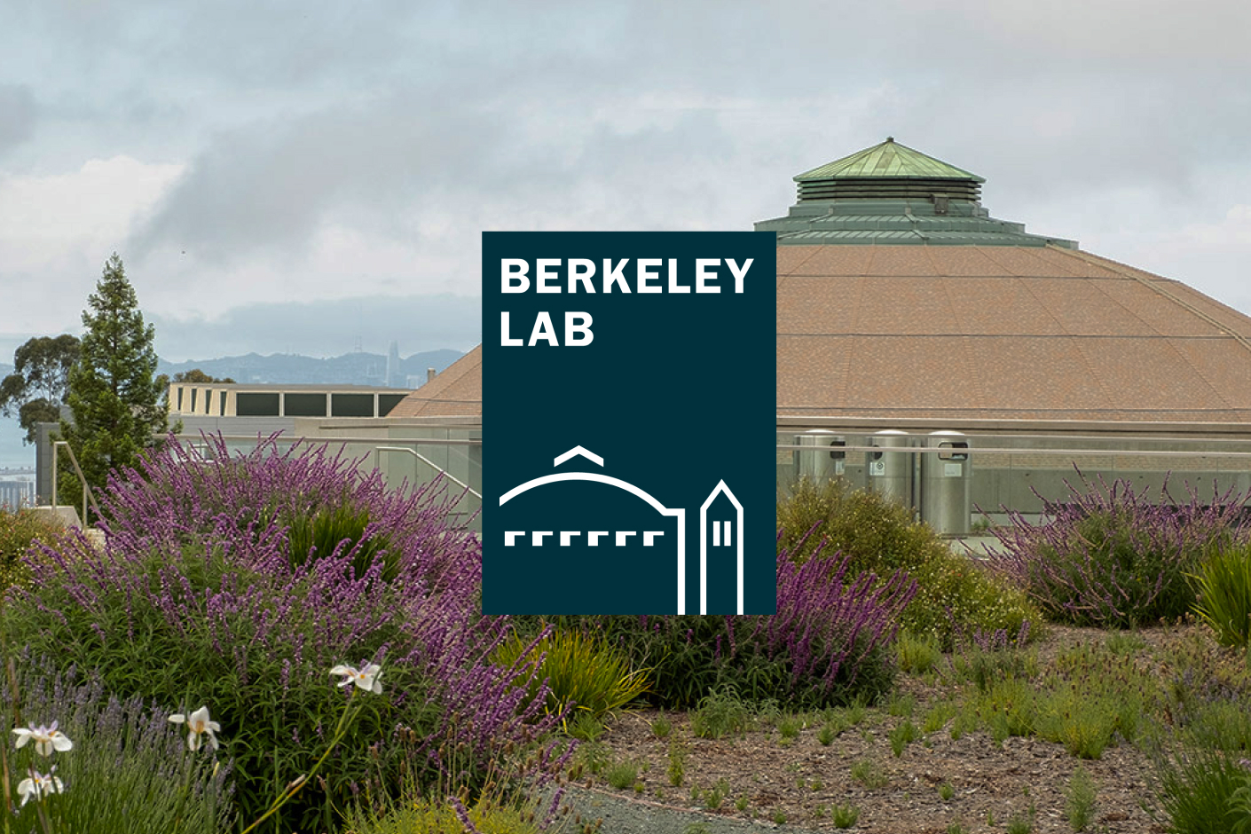 Mockup of branded wayfinding signage outside of Lawrence Berkeley National Laboratory