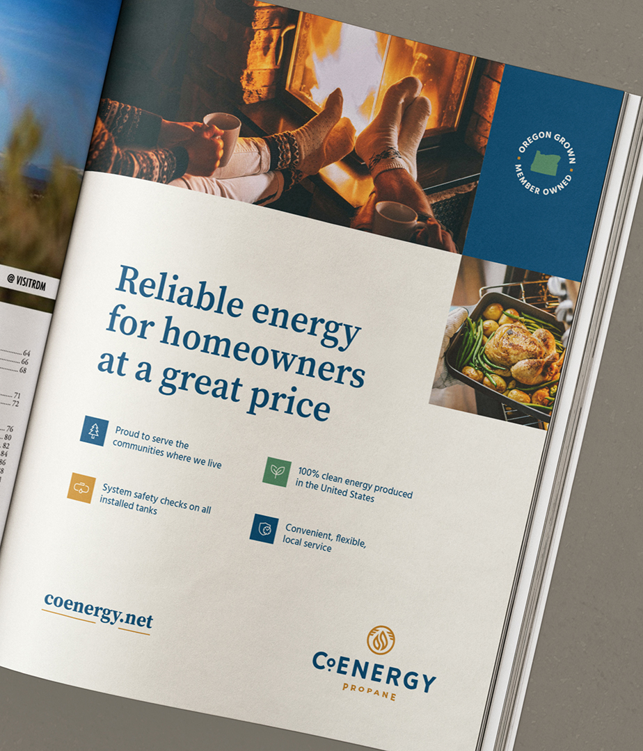 A photograph of a CoEnergy propane ad in a local publication.