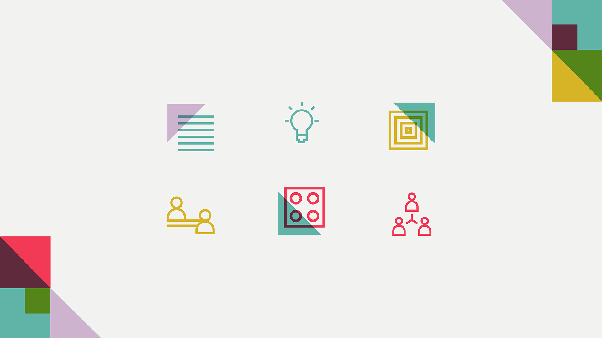 The suite of icons we designed for the Hearken rebrand.
