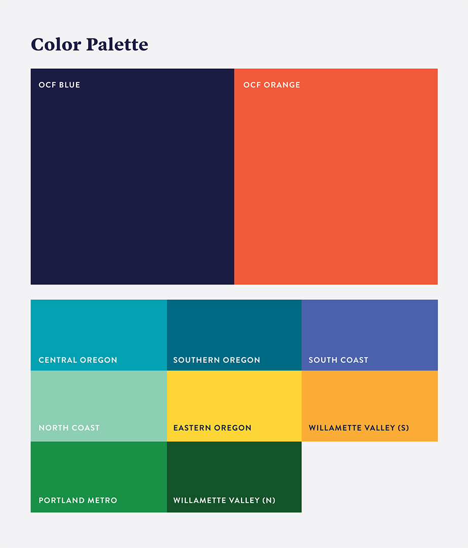 Oregon Community Foundation color palette.