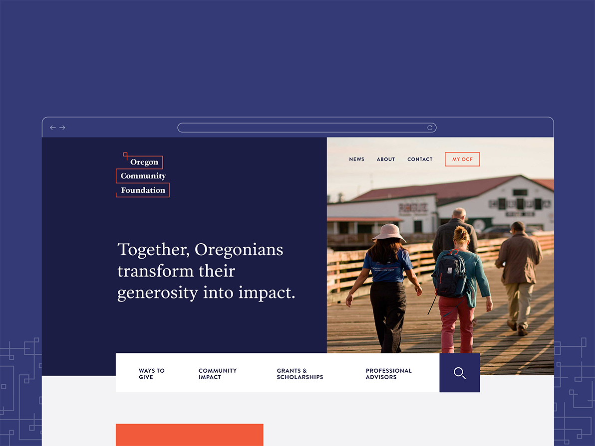 Screenshot of the OCF homepage hero.