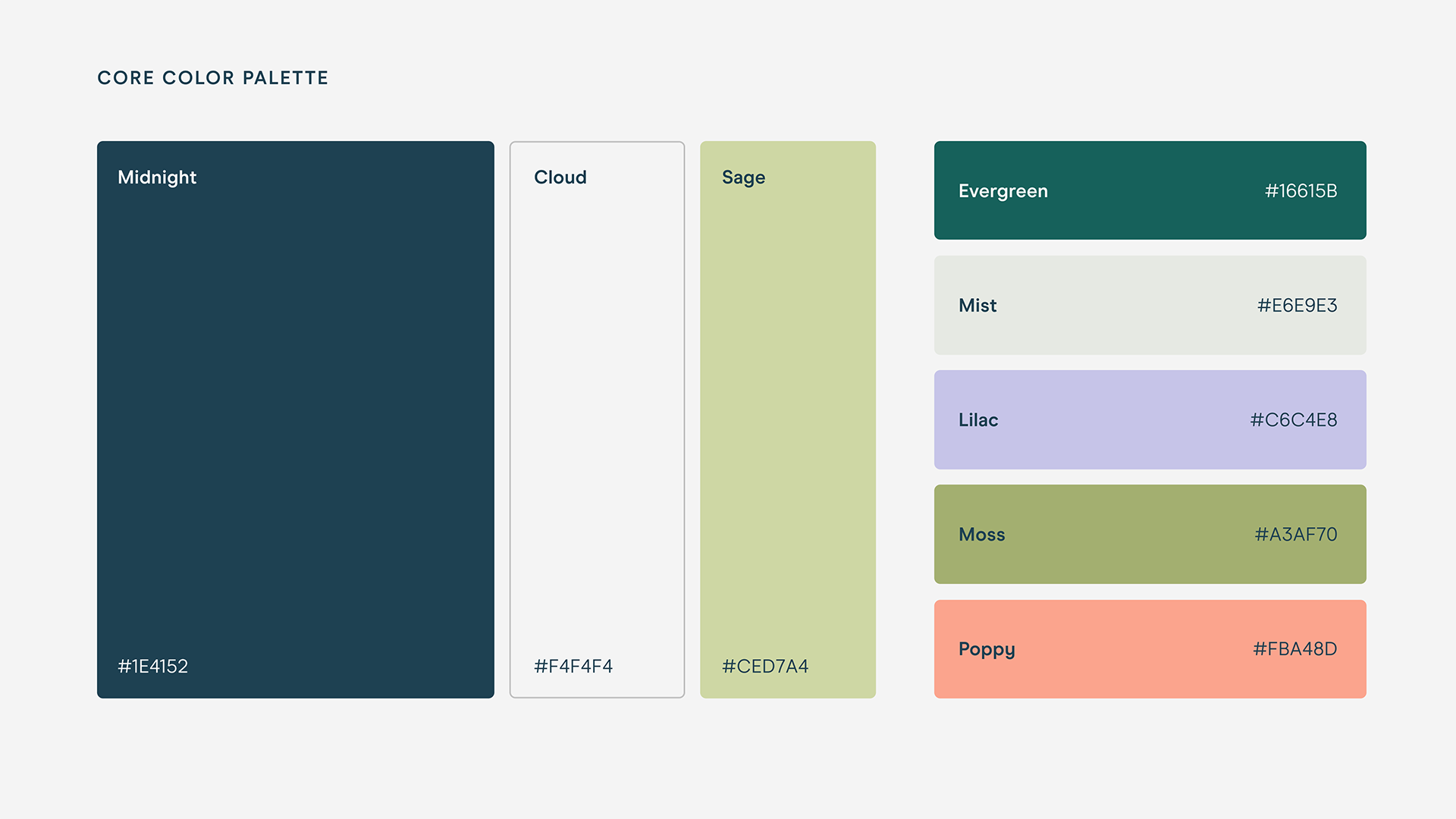 The OHLC primary and secondary brand color palette.