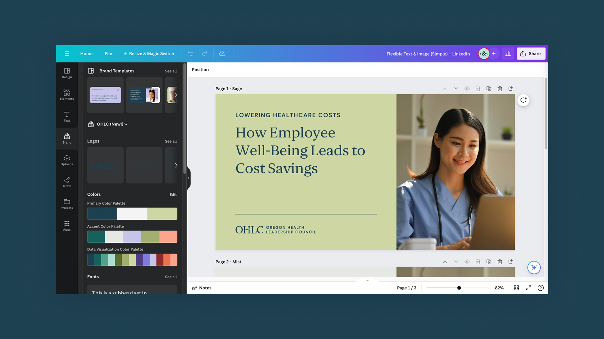 A screenshot from the Canva design library we created.