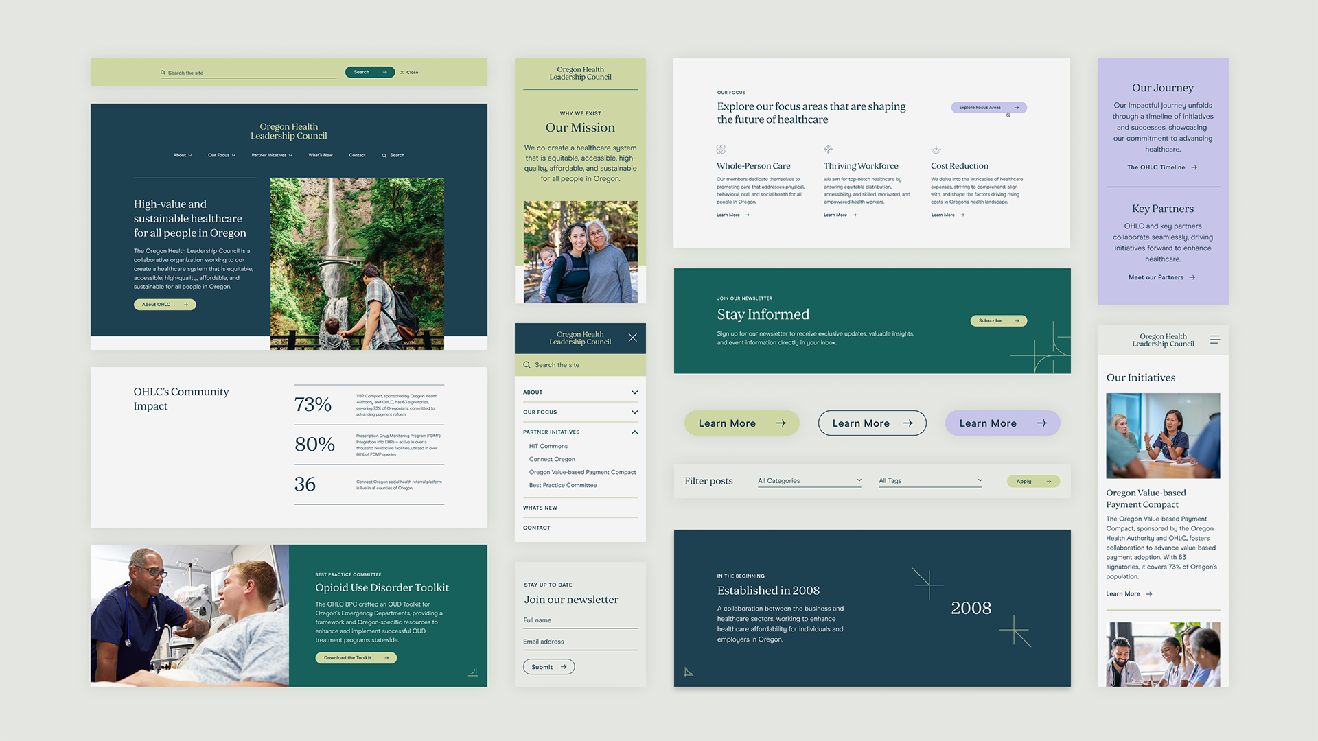 Modular component design for the OHLC website.