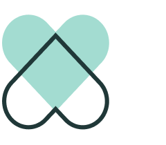 Branded icon of two overlapping hearts