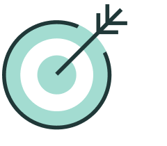 Branded icon of arrow hitting center of target