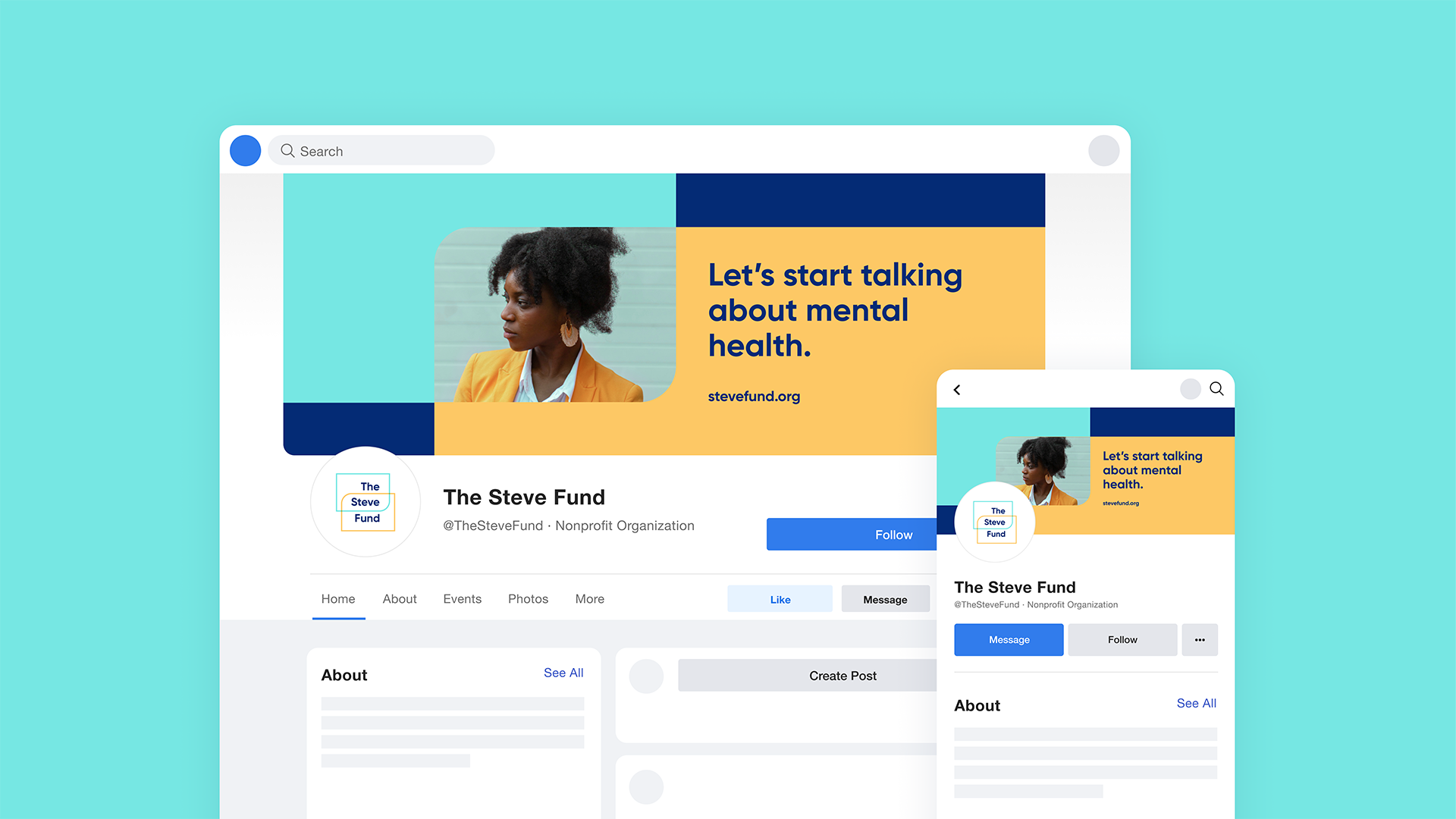 The Steve Fund website desktop and mobile experiences.