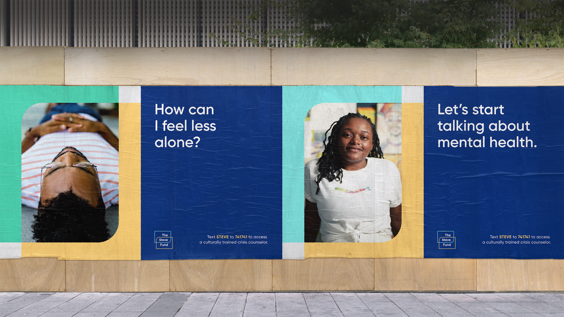Billboard mockup of The Steve Fund new brand and messaging.