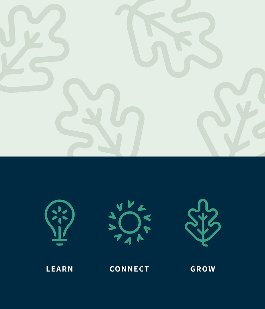 Custom iconography based on West Slope's messaging.