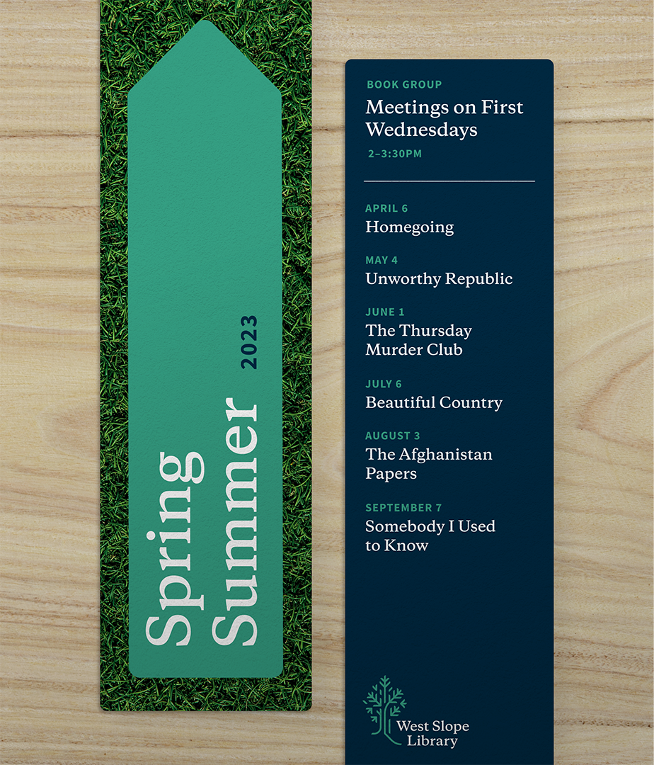 Mockups of branded campaign bookmarks.